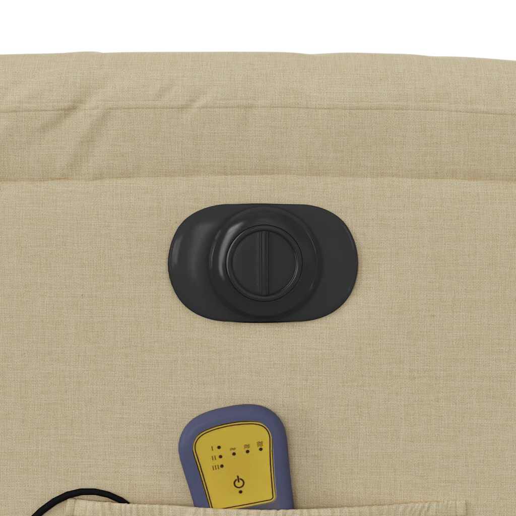 vidaXL Electric Massage Recliner Chair Cream Fabric