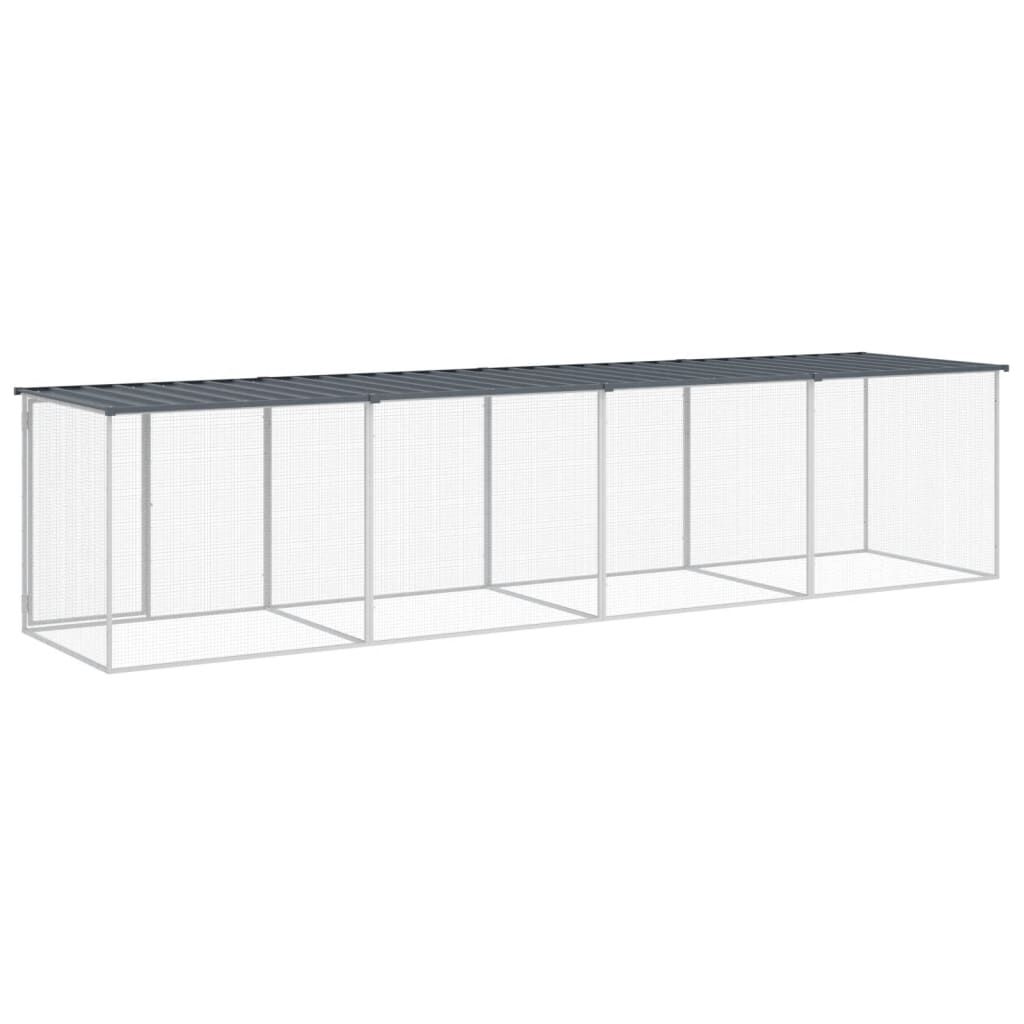 vidaXL Chicken Cage with Roof Anthracite 403x98x90 cm Galvanised Steel