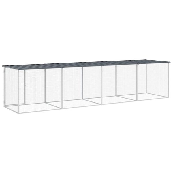 vidaXL Chicken Cage with Roof Anthracite 403x98x90 cm Galvanised Steel