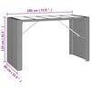 vidaXL Bar Table with Glass Top Grey 185x80x110 cm Poly Rattan
