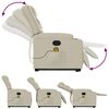 vidaXL Stand up Massage Recliner Chair Cream Faux Leather