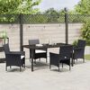 vidaXL Garden Dining Set with Cushion 5 pcs Black Poly Rattan