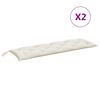 vidaXL Garden Bench Cushions 2 pcs Melange Cream 150x50x7 cm Fabric