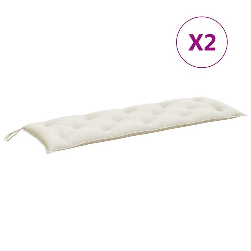 vidaXL Garden Bench Cushions 2 pcs Melange Cream 150x50x7 cm Fabric