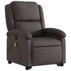 vidaXL Electric Stand up Massage Recliner Chair Dark Brown Real Leather