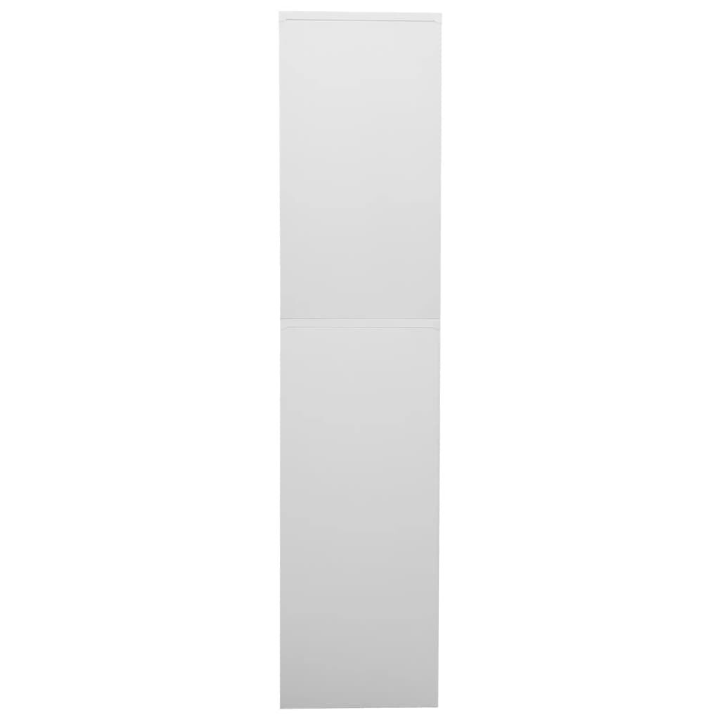 vidaXL Office Cabinet Light Grey 90x40x180 cm Steel and Tempered Glass