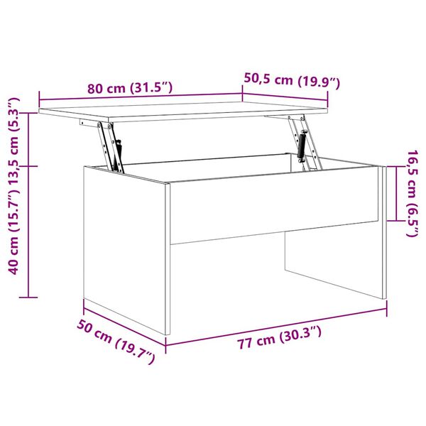 vidaXL Coffee Table High Gloss White 80x50.5x41.5 cm Engineered Wood