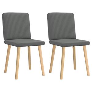 vidaXL Dining Chairs 2 pcs Dark Grey Fabric