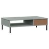 vidaXL Coffee Table with Metal Legs Grey Solid Wood Pine OSLO