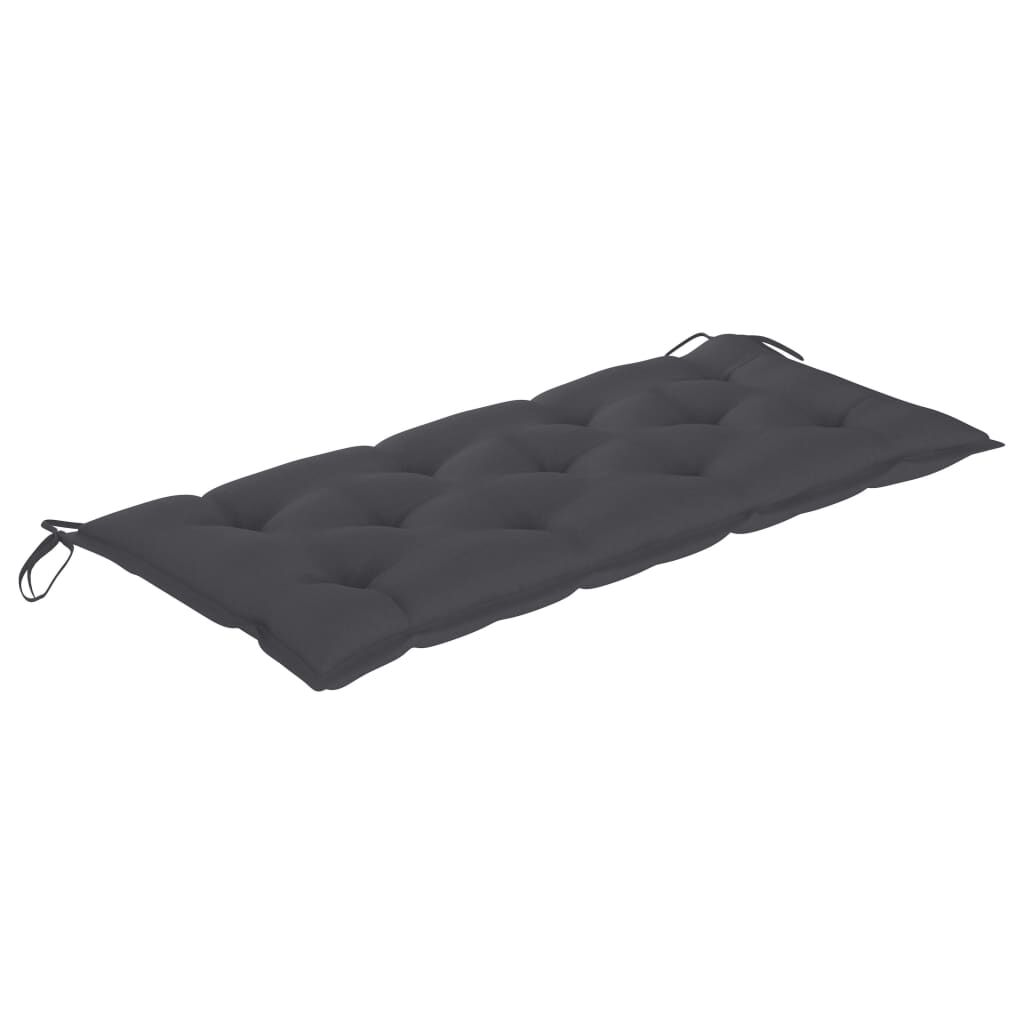vidaXL Batavia Bench with Anthracite Cushion 120 cm Solid Teak Wood