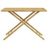 vidaXL 5 Piece Folding Bistro set with Cream White Cushions Bamboo