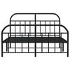 vidaXL Metal Bed Frame without Mattress with Footboard Black 183x213cm