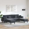 vidaXL Velvet Sofa with Cushion 3 pcs Dark Grey 208 cm Velvet