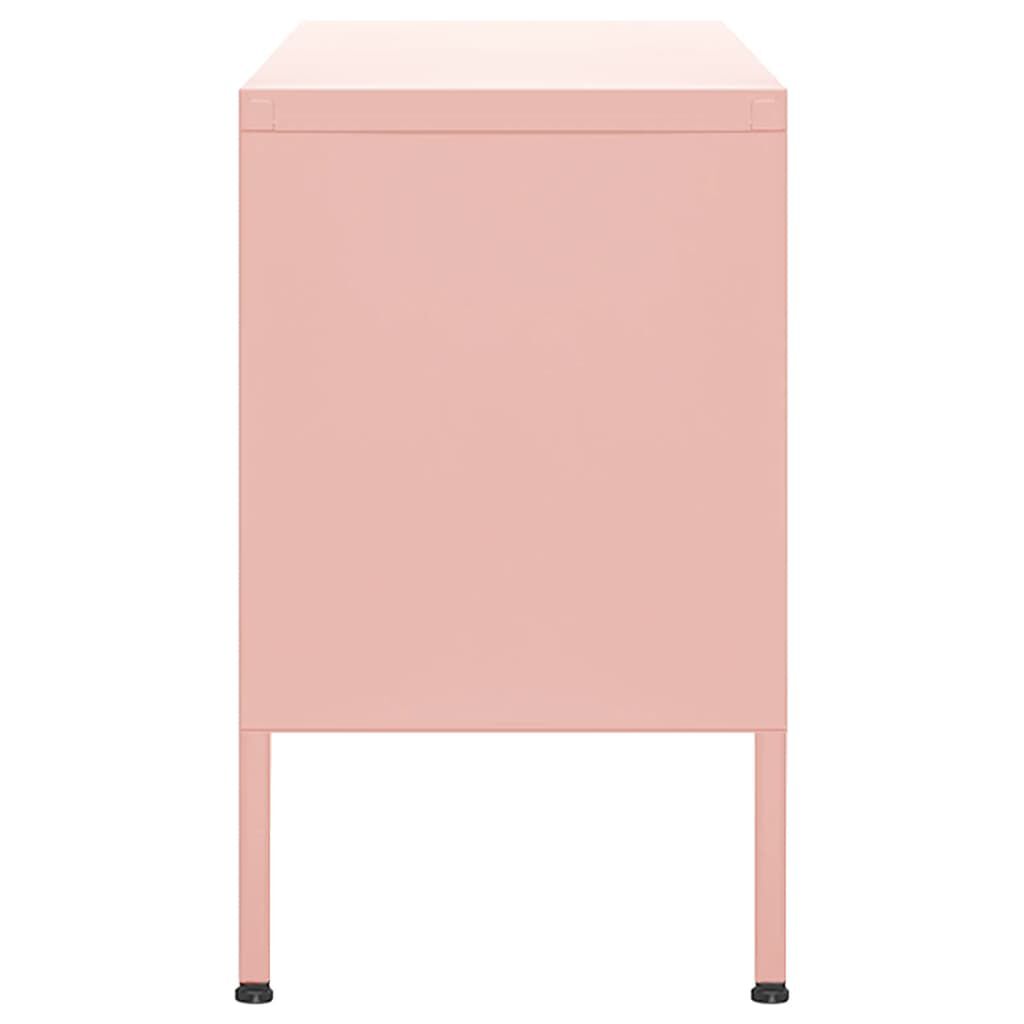 vidaXL TV Cabinet Pink 105x35x50 cm Steel