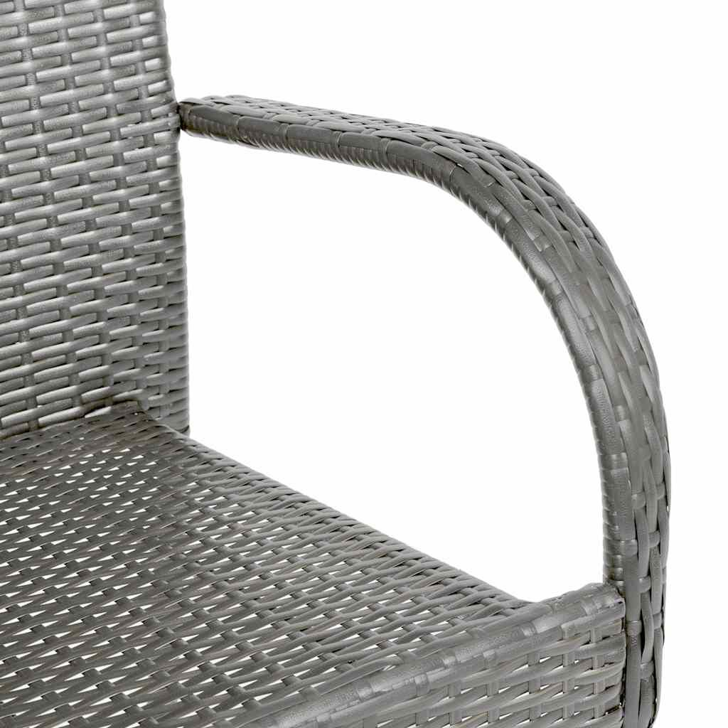vidaXL Stackable Outdoor Chairs 6 pcs Grey Poly Rattan