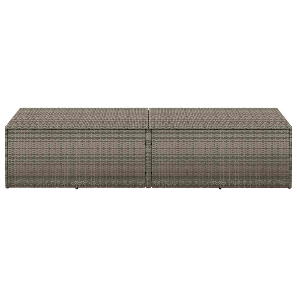 vidaXL Garden Storage Box Grey 220x50x58 cm Poly Rattan