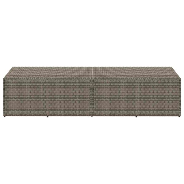 vidaXL Garden Storage Box Grey 220x50x58 cm Poly Rattan