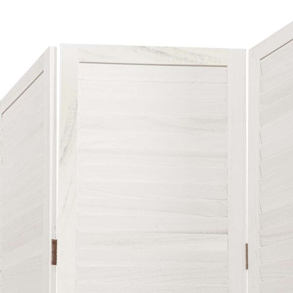 vidaXL Room Divider 3 Panels White Solid Wood Paulownia