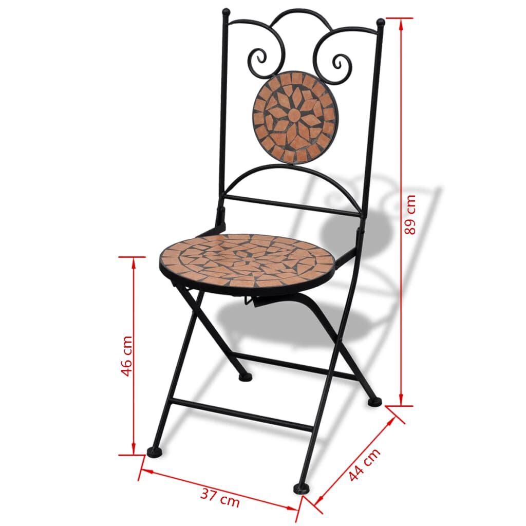 vidaXL 3 Piece Bistro Set Ceramic Tile Terracotta
