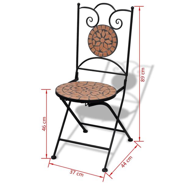 vidaXL 3 Piece Bistro Set Ceramic Tile Terracotta