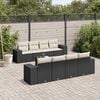 vidaXL 9 Piece Garden Sofa Set with Cushions Black Poly Rattan