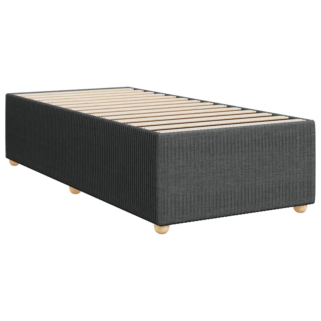 vidaXL Box Spring Bed with Mattress Dark Grey Twin XL Fabric