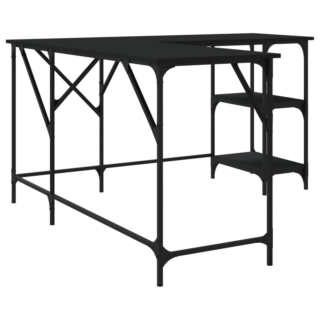 vidaXL Desk Black 139x139x75 cm Engineered Wood