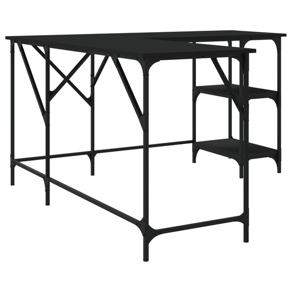 vidaXL Desk Black 139x139x75 cm Engineered Wood