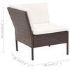 vidaXL 6 Piece Garden Lounge Set with Cushions Poly Rattan Brown