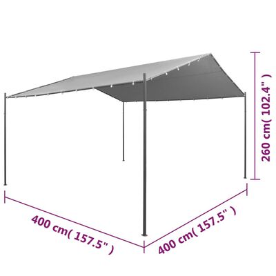 vidaXL Garden Gazebo Steel 400x400x260 cm Anthracite