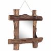 vidaXL Log Mirror Natural 50x50 cm Recycled Teak Wood