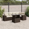 vidaXL 6 Piece Garden Sofa Set with Cushions Brown Poly Rattan