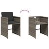 vidaXL 13 Piece Garden Dining Set with Cushions Grey Poly Rattan