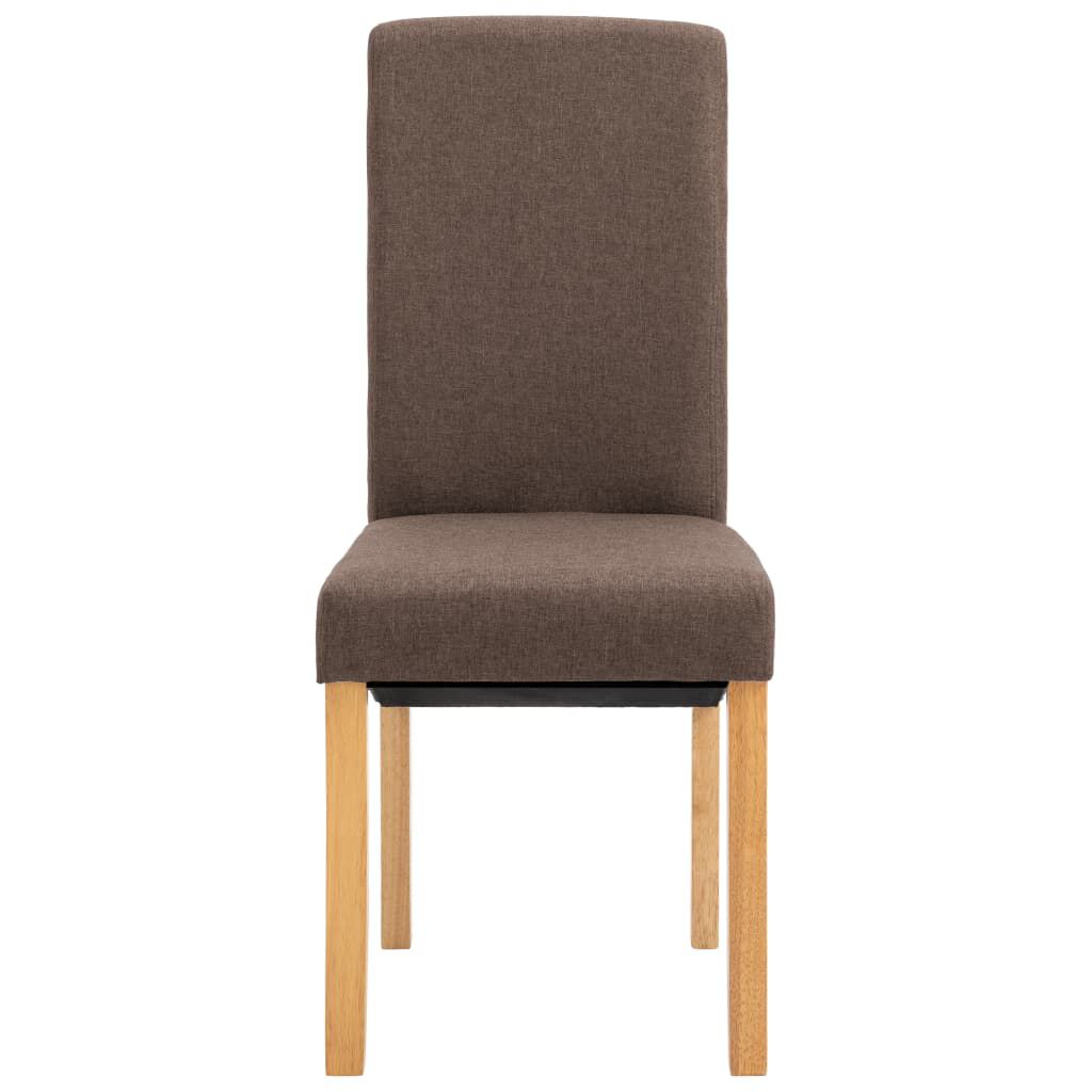 vidaXL Dining Chairs 4 pcs Brown Fabric