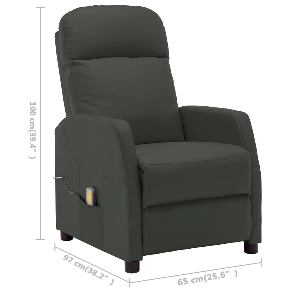 vidaXL Electric Massage Chair Anthracite Faux Leather
