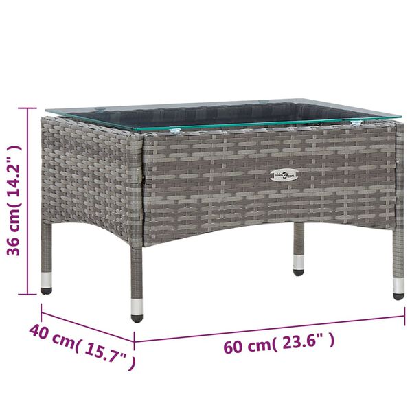 vidaXL 5 Piece Garden Lounge Set With Cushions Poly Rattan Grey