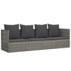 vidaXL Outdoor Lounge Bed with Cushions Grey Poly Rattan