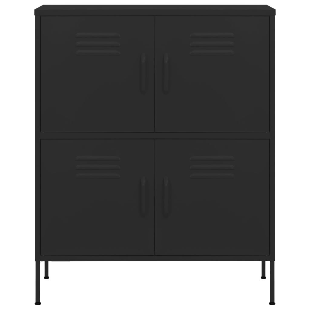 vidaXL Storage Cabinet Black 80x35x101.5 cm Steel
