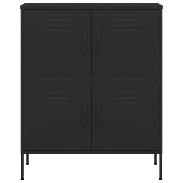 vidaXL Storage Cabinet Black 80x35x101.5 cm Steel