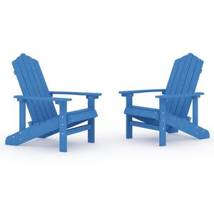 vidaXL Garden Adirondack Chairs 2 pcs HDPE Aqua Blue
