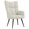 vidaXL Relaxing Chair with a Stool Cream White Velvet