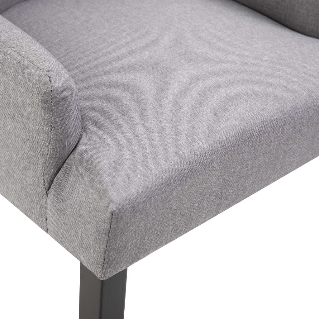 vidaXL Dining Chairs with Armrests 4 pcs Light Grey Fabric