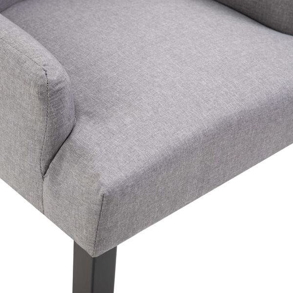 vidaXL Dining Chairs with Armrests 4 pcs Light Grey Fabric