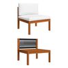 vidaXL 10 Piece Garden Lounge Set with Cushions Cream Wood Acacia&Rope