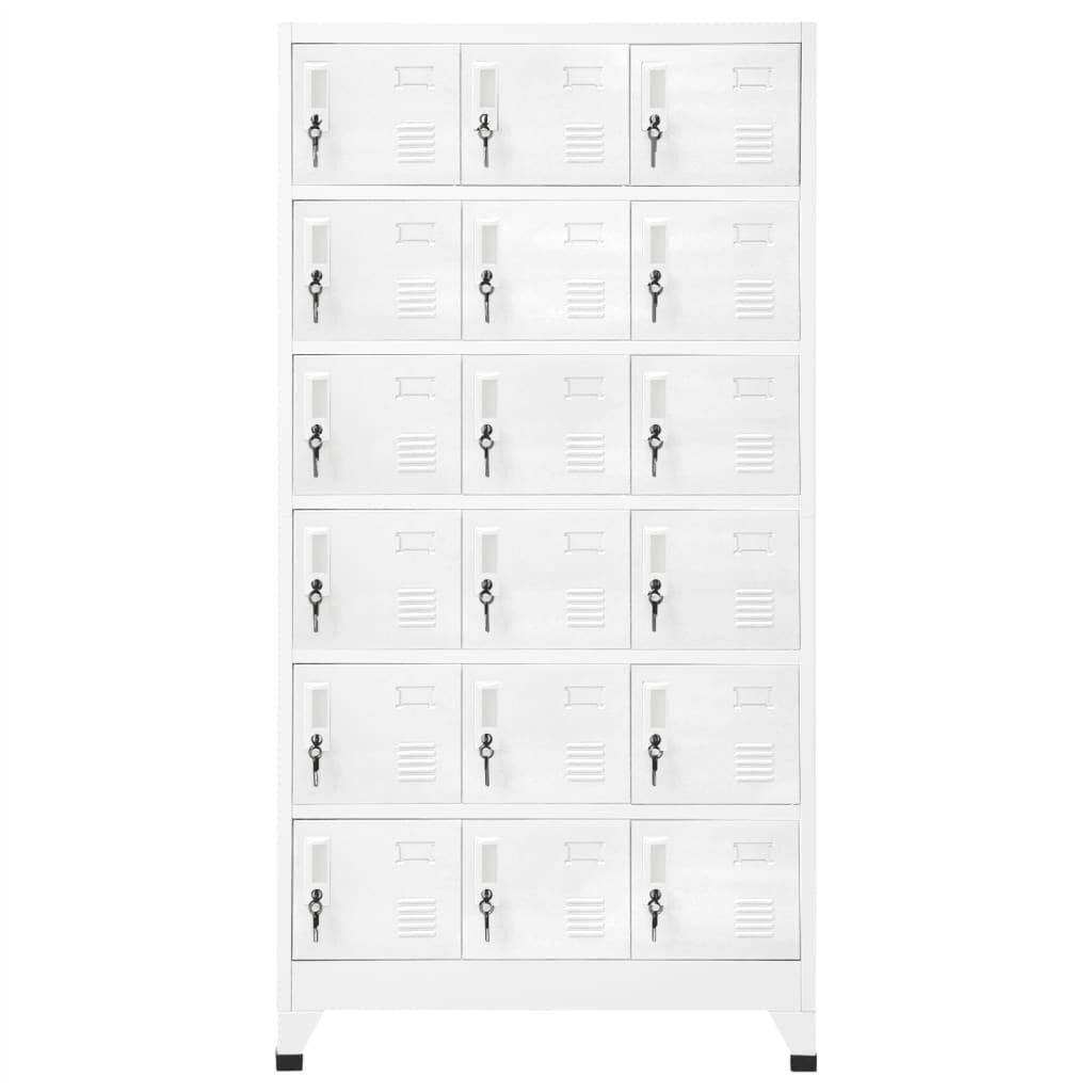 vidaXL Locker Cabinet with 18 Compartments Metal 90x40x180 cm