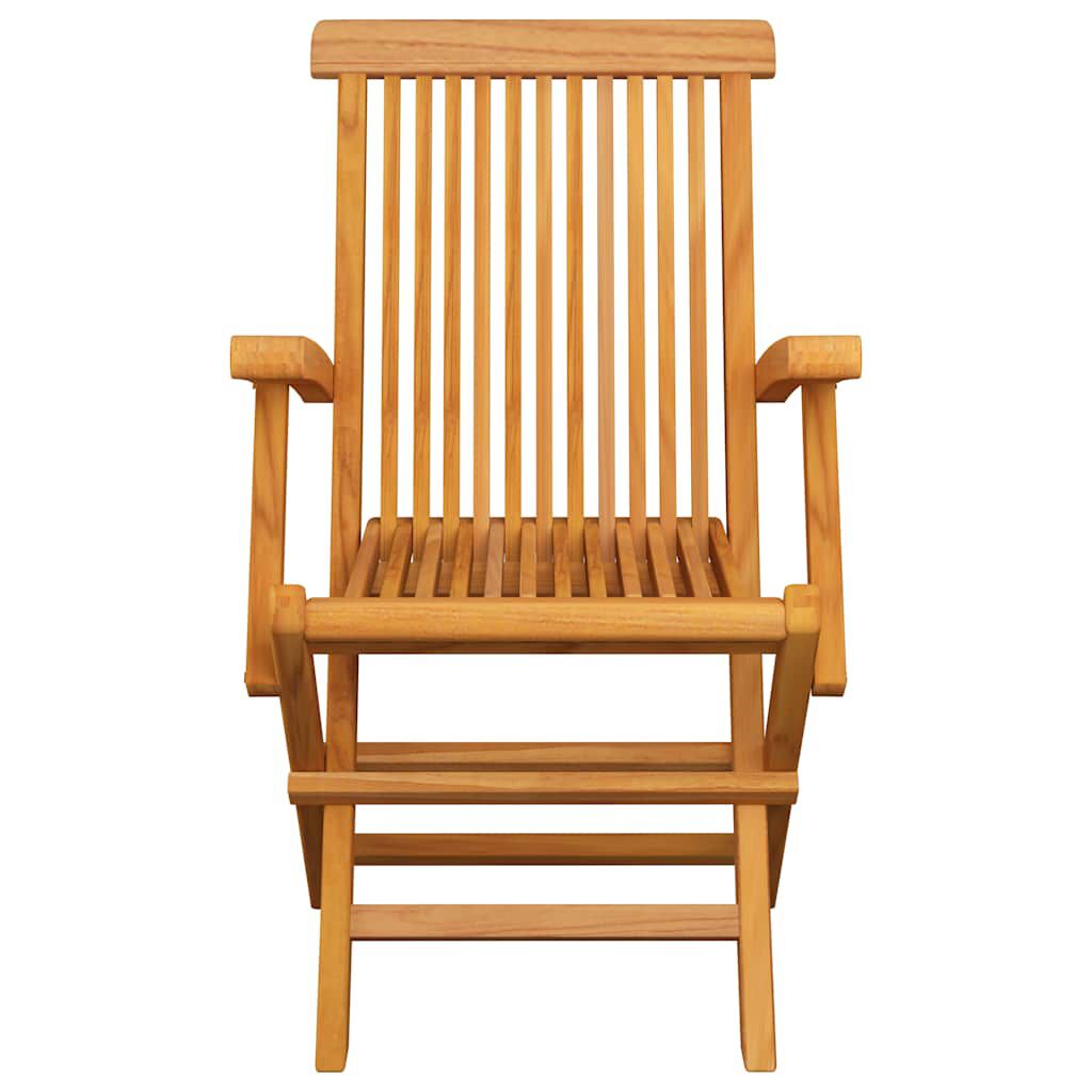 vidaXL Garden Chairs with Grey Cushions 4 pcs Solid Teak Wood