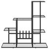 vidaXL Flower Stand 94.5x25x88 cm Black Metal