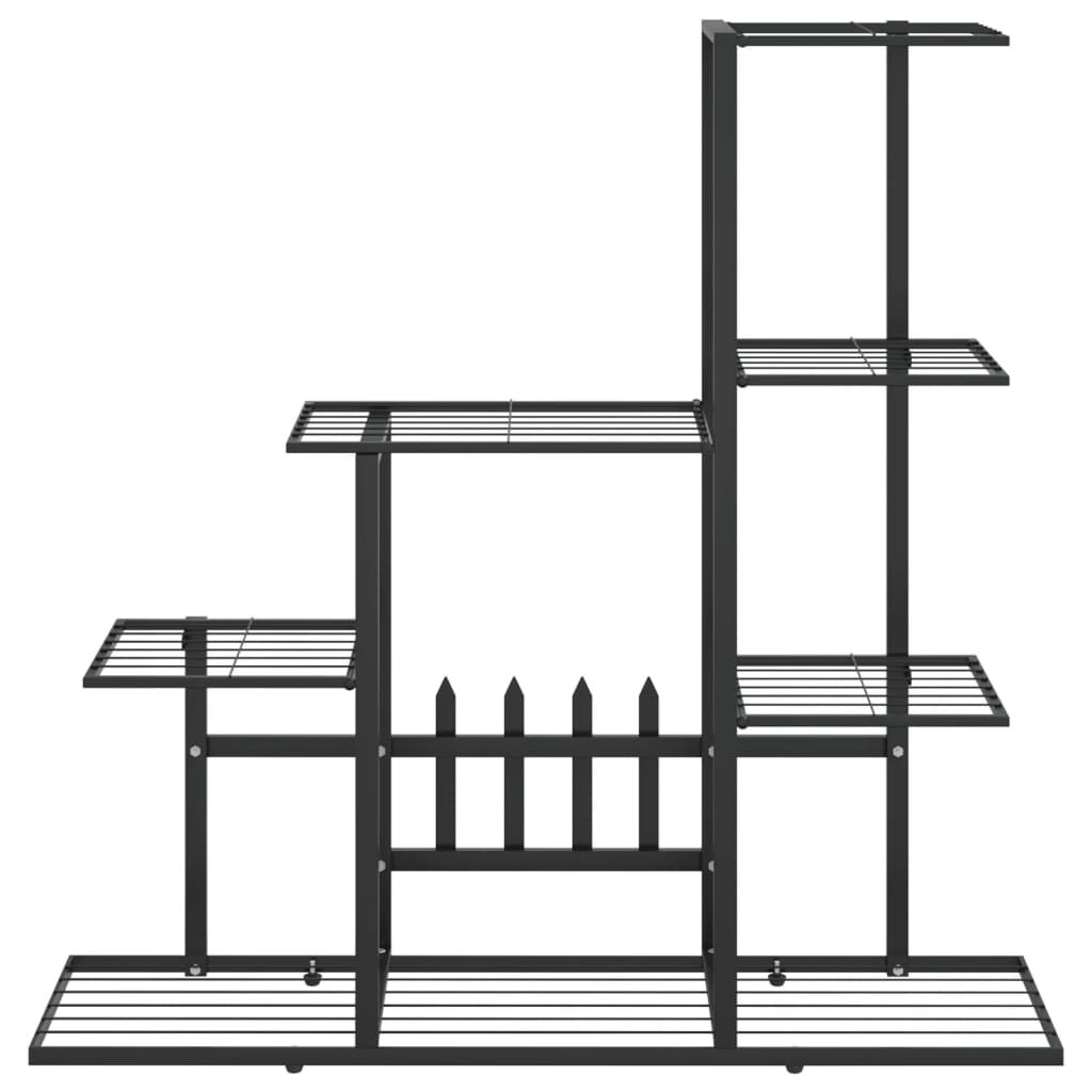 vidaXL Flower Stand 94.5x25x88 cm Black Metal