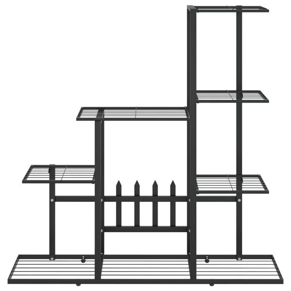 vidaXL Flower Stand 94.5x25x88 cm Black Metal