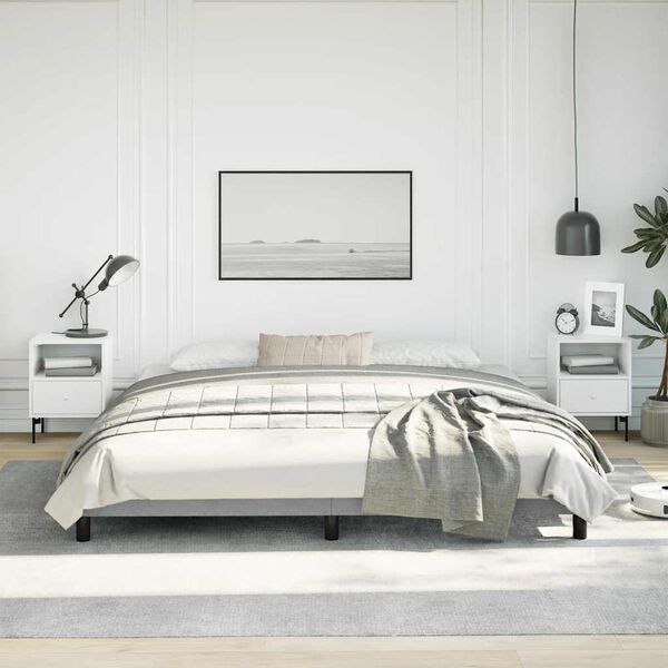 vidaXL Bed Frame without Mattress Light Grey 193x203 cm Fabric